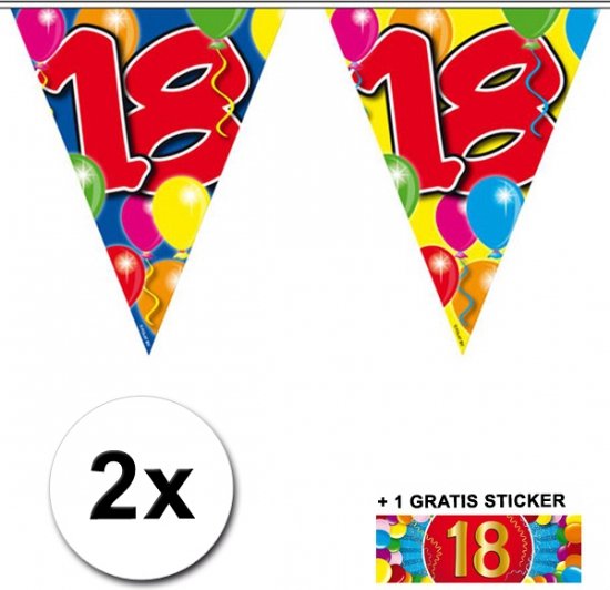 2x ligne de drapeau 18 ans avec autocollant gratuit