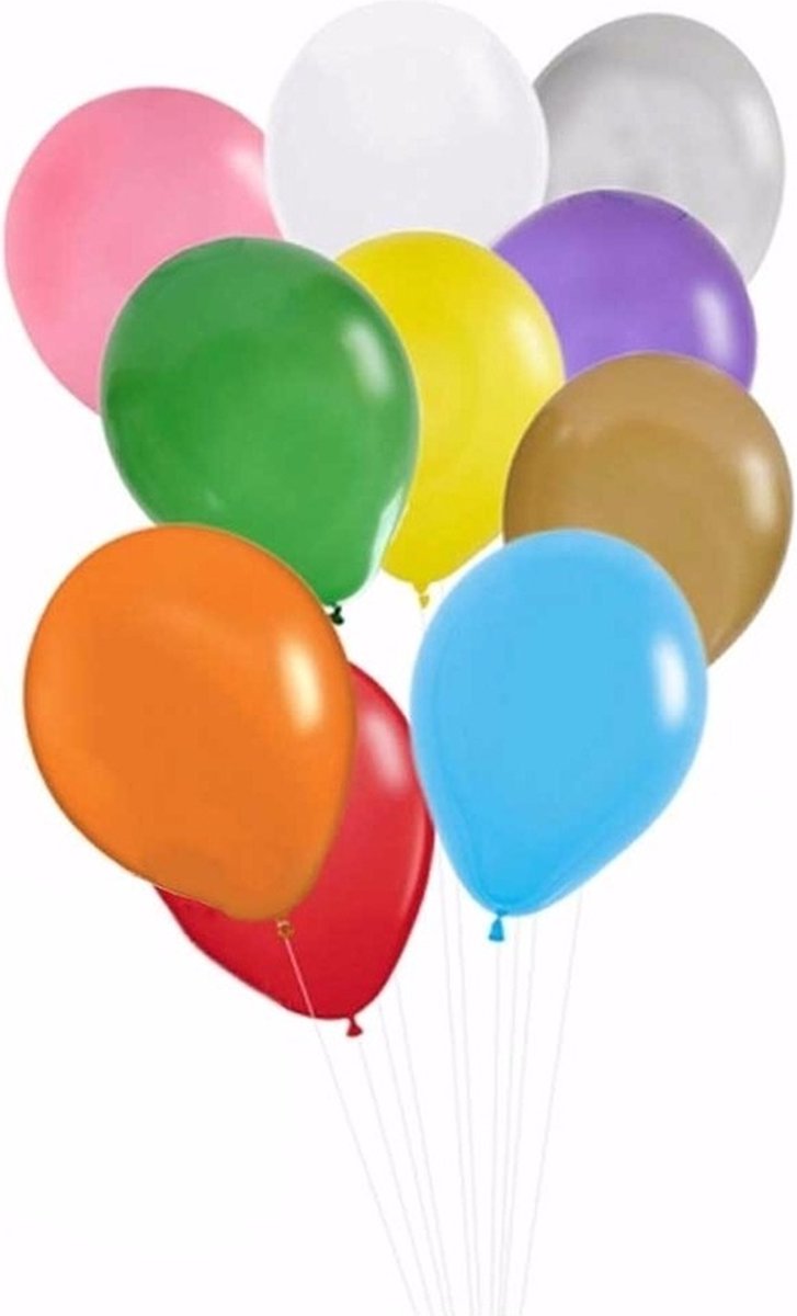 Gekleurde ballonnen 100 stuks - Bellatio Decorations