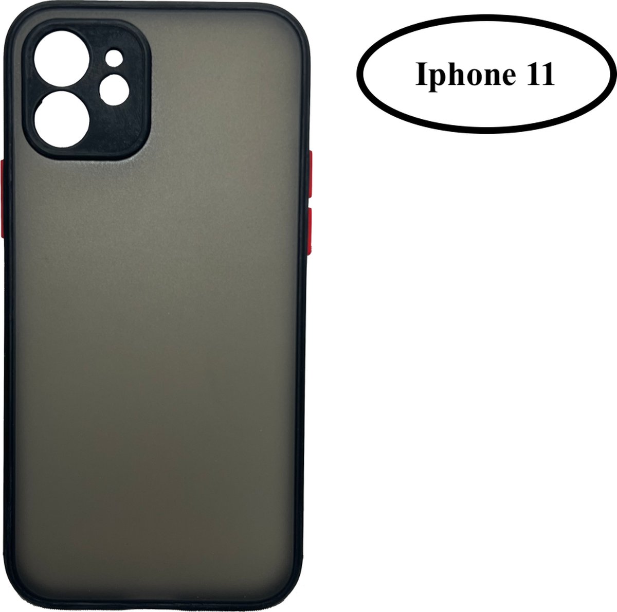 Iphone 11 hoesje – Iphone Cover – Telefoonhoesje – Shock Proof – Telefoon beschermer - zwart met rood