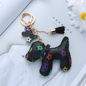 - Super - Gave - Sleutelhanger - Keychain - Canvas - Hond - Zwart - Circels