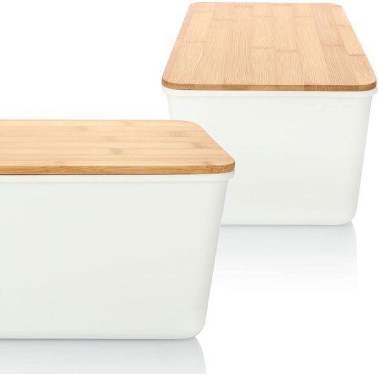 Boîte à pain, boîte à pain avec couvercle en bambou, couvercle comme  planche à... | bol.com