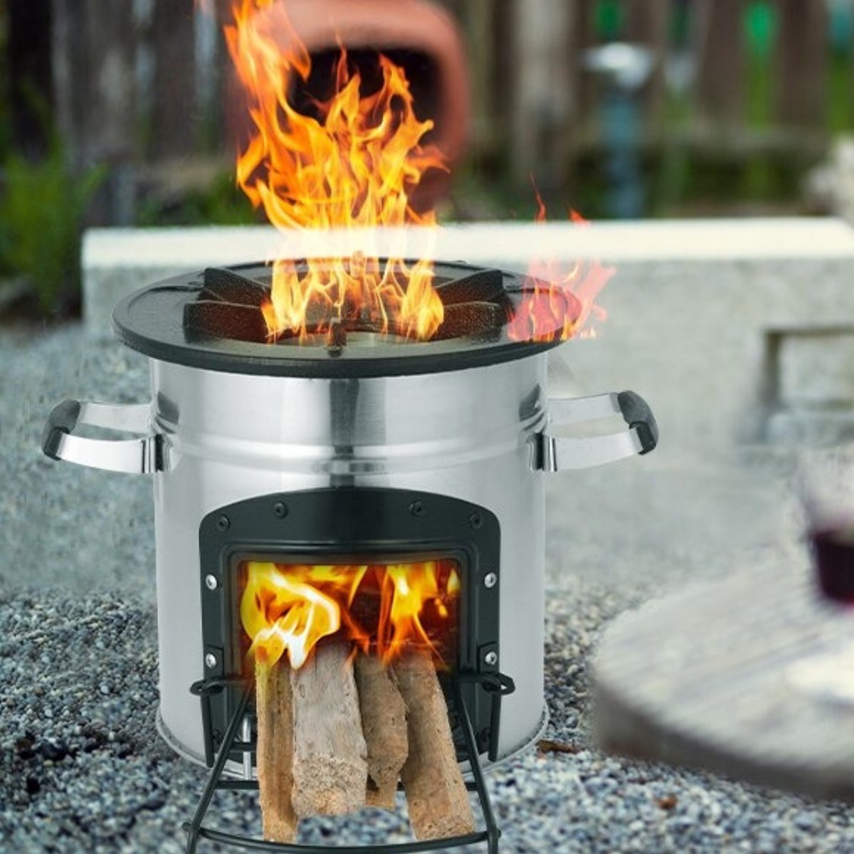 Amerce Camping Houtkachel – Outdoor Koken - Grill - Picknick - BBQ | bol.com