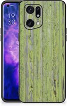 Smartphone Hoesje OPPO Find X5 Pro Cover Case met Zwarte rand Green Wood