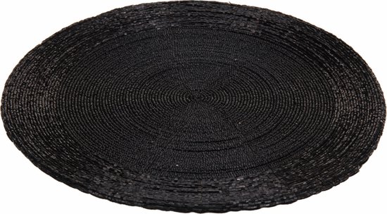12x sets de table noir rond D35 cm