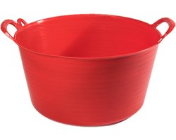 Plasticforte flexibele emmer/kuip - rood - kunststof - rond - 26 liter - 49 x 44 x 27 cm - wasmanden - tuinafval - speelgoed