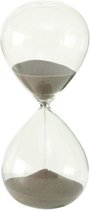 Decoratie zandloper glas met beige zand 24 cm - Glazen zandloper/timer - Woondecoraties/woonaccessoires