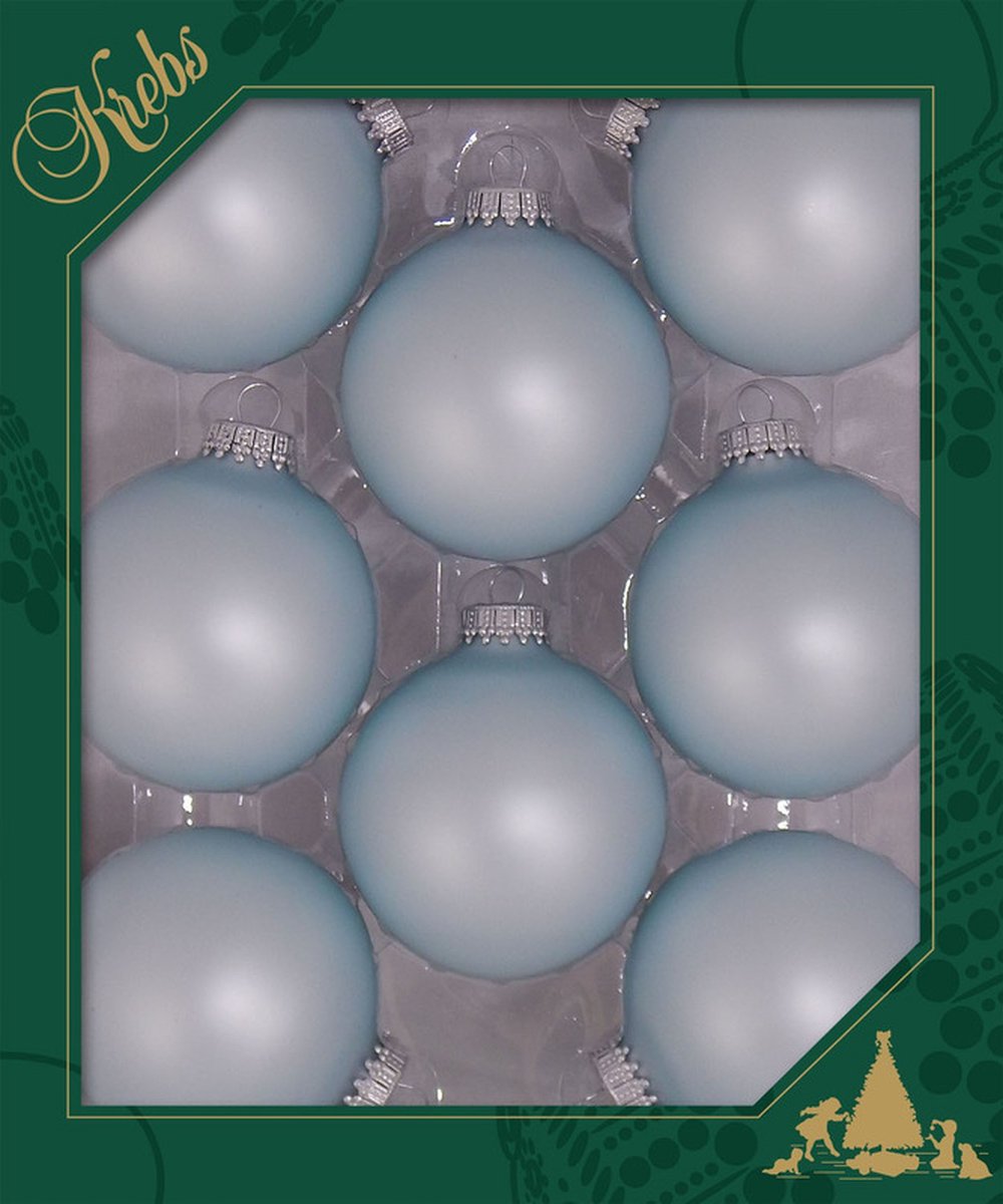 Bol.com Krebs Kerstballen - 8x stuks - lichtblauw - glas - 7 cm - Kerstversiering/kerstdecoratie aanbieding