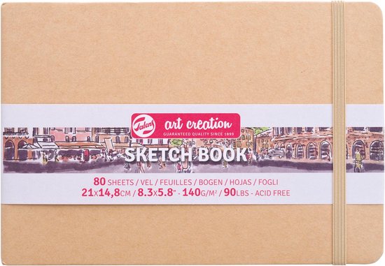 Schetsboek talens art creation kraft 21x15 cm | 1 stuk | 5 stuks