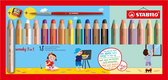 Crayons de couleur STABILO Woody 880/18 set de 18 couleurs avec taille-crayon | 2 pièces