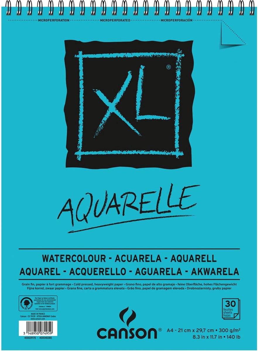 Aquarelblok Canson Aquarelle XL 300 g 30 Lakens 5 Stuks (210 x 297 mm)