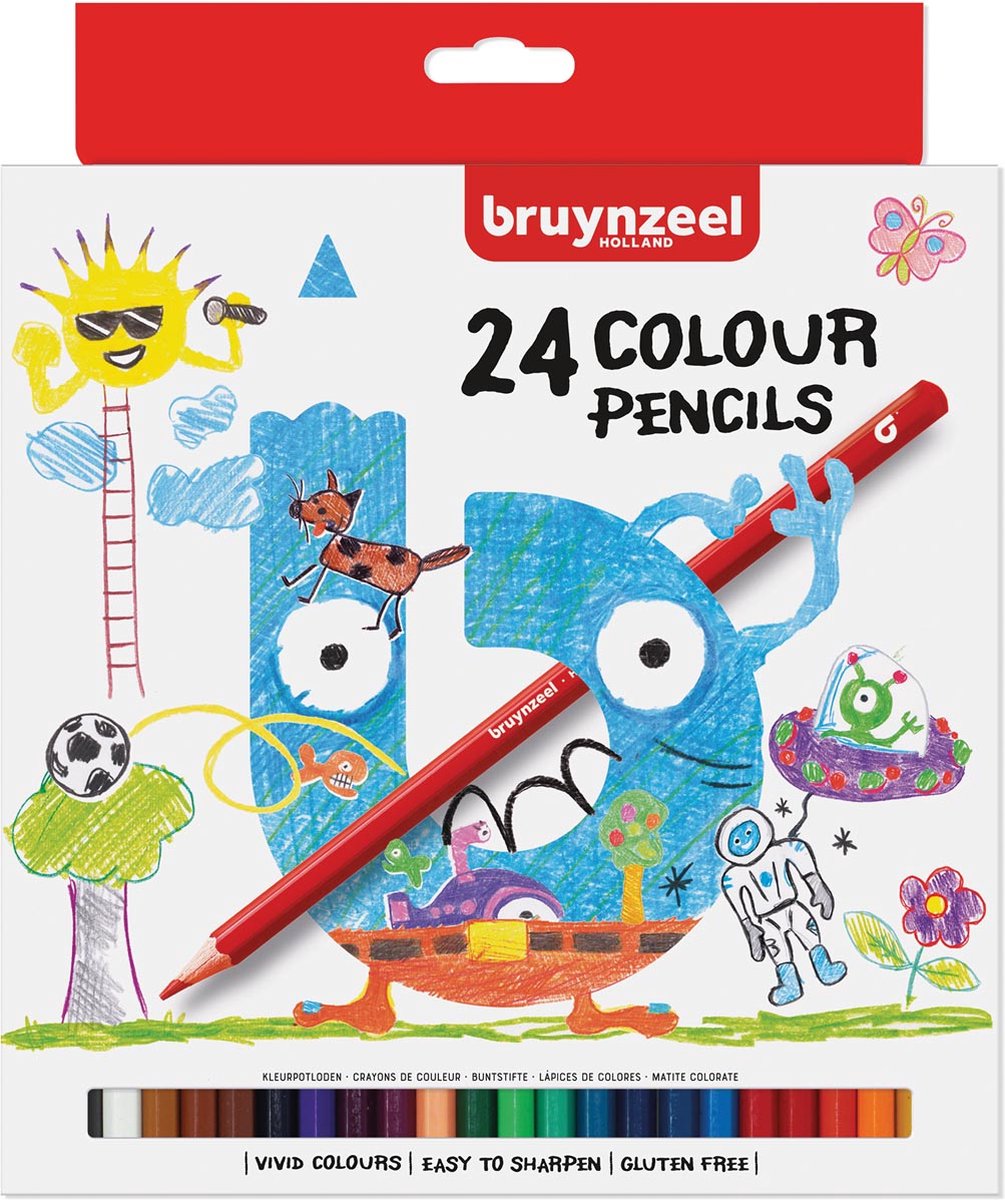 Kleurpotloden Bruynzeel Kids blister à 24 stuks assorti | 6 stuks