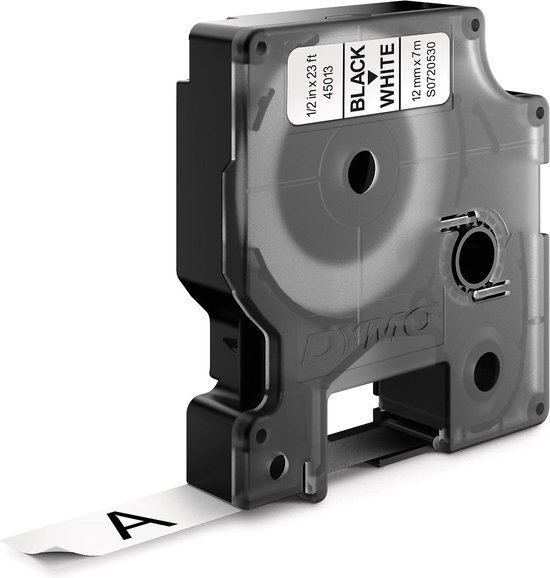 Etiketteertape D1 S0720530 / 45013 Compatibel Dymo Zelfklevend Zwart op