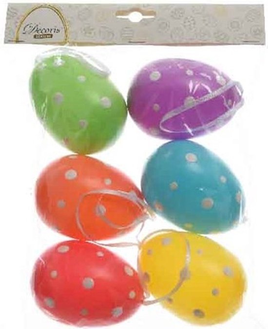 WANYIG Décoration de Pâques à Suspendre Papier Decoration Carnaval Deco Paques 7 Couleurs Oeufs de Pâques Balles en nid d'abeille (11 Pièces