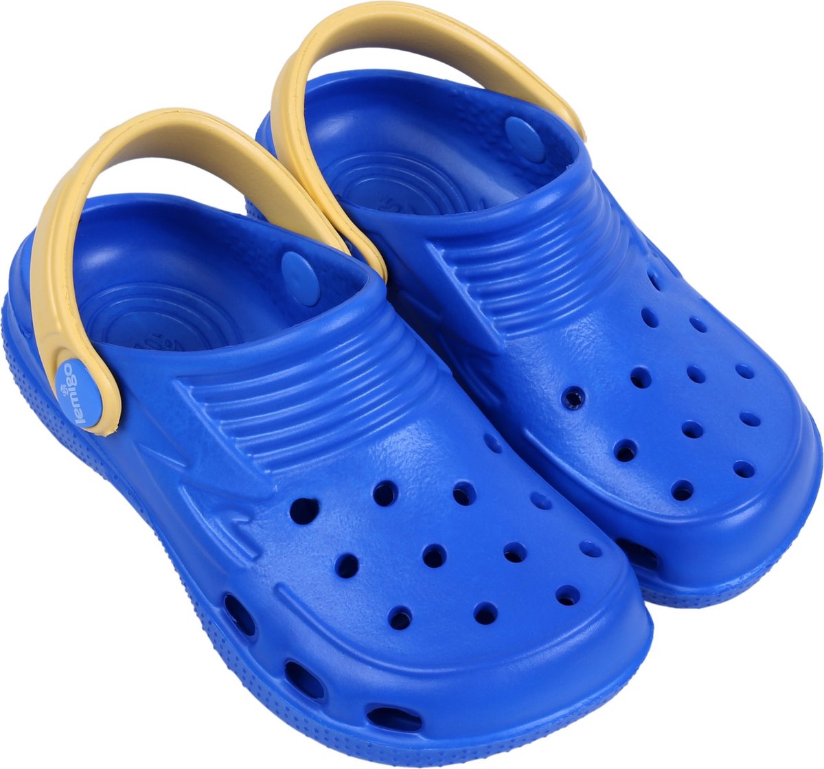 Blauwe en gele, universele crocs slippers voor kinderen van hoogwaardig rubber - LEMIGO / 25