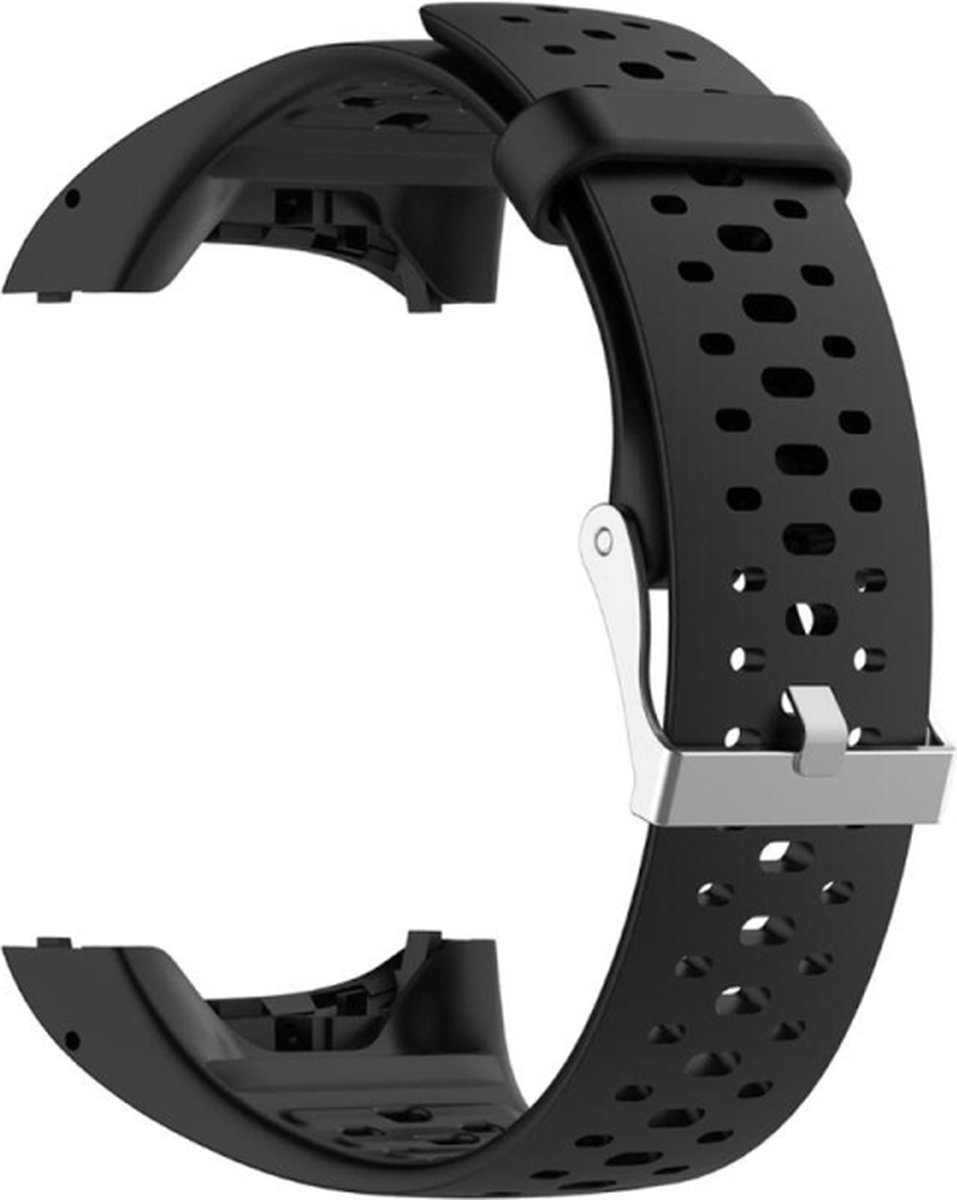 Siliconen bandje - geschikt voor Polar M400 en Polar M430 - zwart