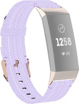 Bracelet en nylon (violet lilas), adapté pour Fitbit Charge 3 & Charge 4