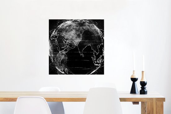 Terre abstraite faite de lignes en papier poster noir et blanc 50x50 cm - Tirage photo sur Poster (décoration murale salon / chambre)