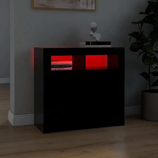 VidaLife Dressoir met LED-verlichting 80x35x75 cm zwart | bol.com