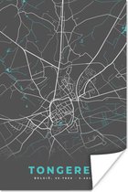 Poster Carte – Tongres – Blauw – Plan de la ville - Carte - 40x60 cm