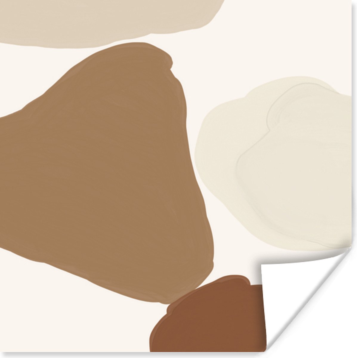 Poster Design - Bruin - Abstract - Organisch - 75x75 cm