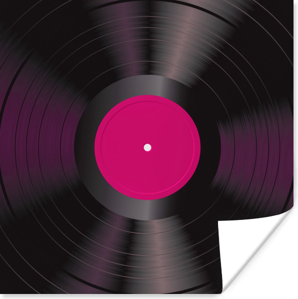 Poster LP's vinyl - Roze - Retro - 50x50 cm