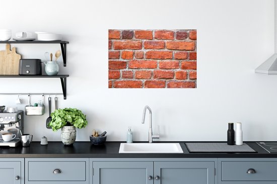 Poster Mur - Brique - Rouge - 60x40 cm