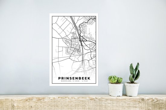 Poster Carte - Carte - Plan de ville - Prinsenbeek - 20x30 cm