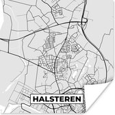 Poster Plattegrond - Halsteren - Kaart - Stadskaart - 100x100 cm XXL