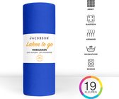 Jacobson - Hoeslaken - 200x200cm - Jersey Katoen - tot 23cm matrasdikte - Koningsblauw