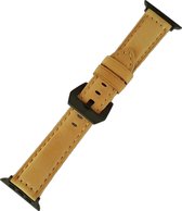 Fungus - Smartwatch bandje - Geschikt voor Apple Watch 42 / 44 / 45 / 49 mm - Series 1 2 3 4 5 6 7 8 9 SE Ultra iWatch - PU leer - Stiksel - Lichtbruin
