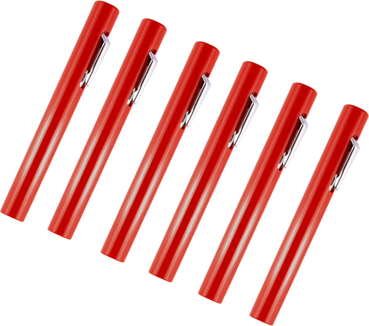 6x Pack Hospitrix Wegwerp Pupillampje / Penlight Rood - Pupilreflex - Diagnostisch Lampje