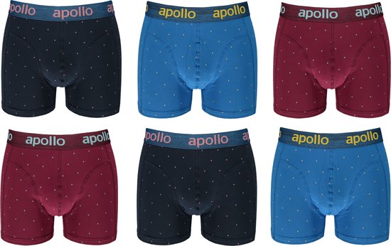 Apollo katoenen heren boxershorts - 6pack - maat M