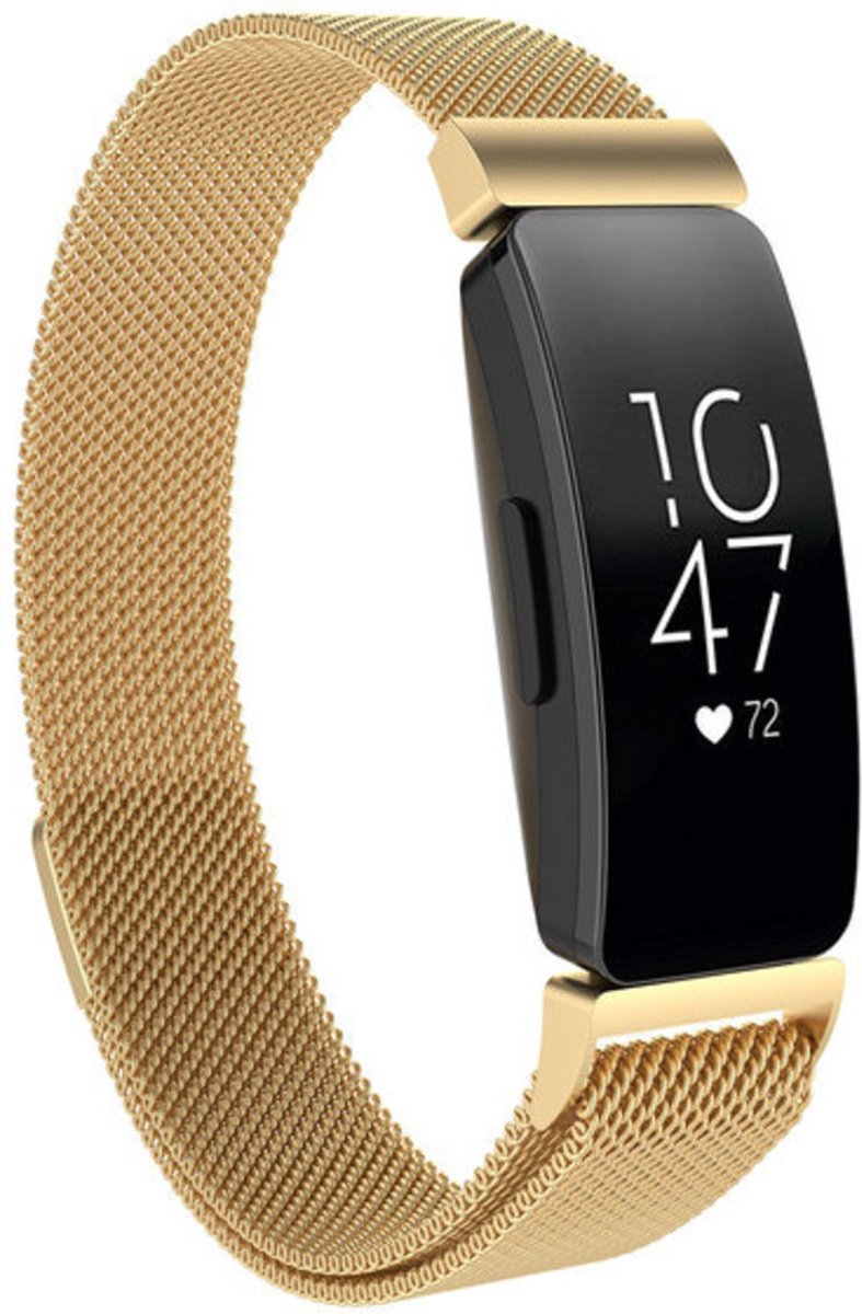 Milanees bandje - goud, geschikt voor Fitbit Inspire 2 & Ace 3 - maat S/M