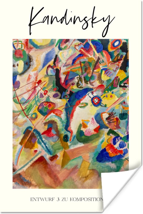 Poster 20x30 cm - Schilderij - Wassily Kandinsky - Oude meesters - Posters - Kamer decoratie - Wanddecoratie woonkamer - Muurdecoratie slaapkamer
