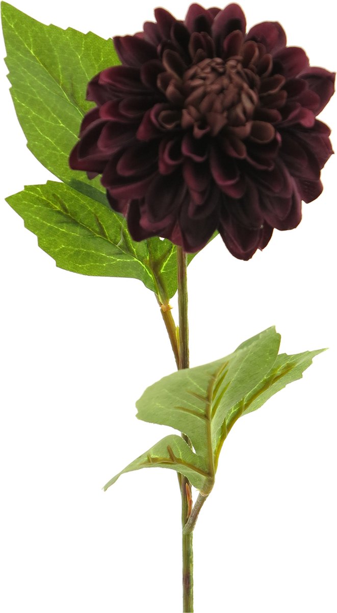Kunstbloem Dahlia George 50 cm aubergine
