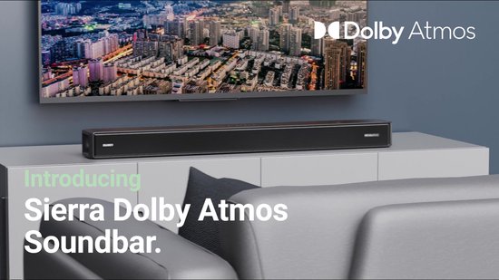 | Sierra Soundbar - Dolby 2.0.2 x Optical, Bluetooth, 3 USB 280W, Majority HDMI, Atmos bol