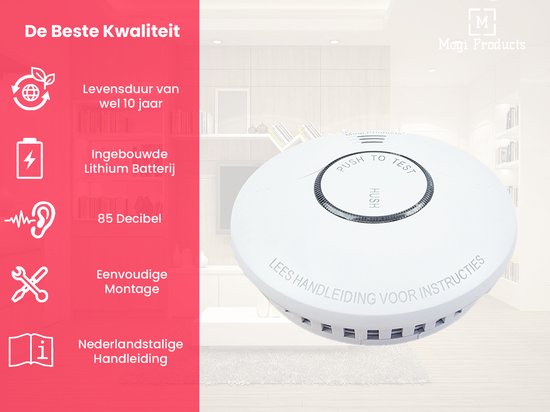Nedis DTCTS10WT Rookmelder (10 jaar batterij) kopen
