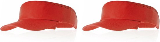 Casquette pare-soleil rouge 2 pièces pour adultes - Visières pare-soleil rouges réglables en coton