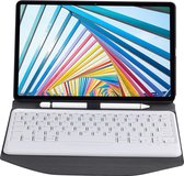 Tablet Toetsenbord Hoes geschikt voor Lenovo Tab M10 Plus (3rd Gen) - Met Draadloos Bluetooth Keyboard en Stylus pen houder - Wit