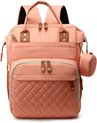 foto van Luiertas rugzak roze - Met kinderwagenhaken - Inhoud 18,1 liter - Incl. USB doorvoer - Baby verzorgingstas