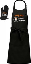 Mijncadeautje - Barbecueschort - Grill Master BBQ- zwart - XXL 97 x 68 cm - gratis BBQ- handschoen