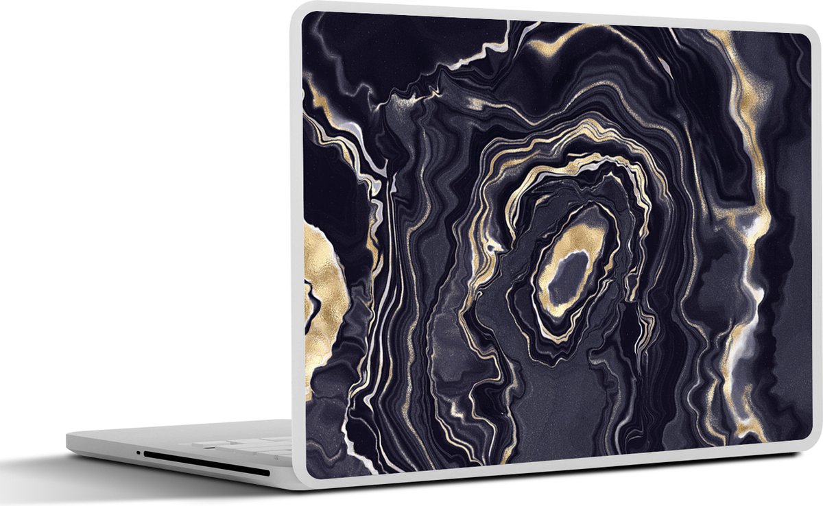 Laptop sticker - 11.6 inch - Marmer print - Geode - Agaat - Goud - 30x21cm - Laptopstickers - Laptop skin - Cover