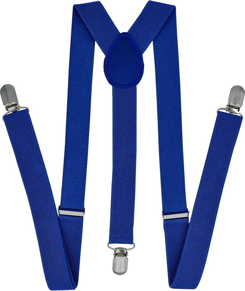 Fako Fashion - Heren Bretels - Dames Bretels - Effen - 100cm - Royal Blauw - Koningsblauw
