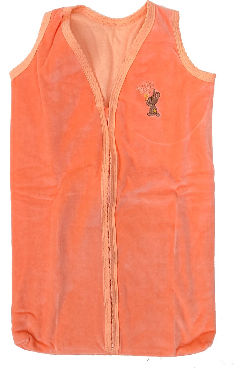 Slaapzak baby - zomerslaapzak - roze (oranje gloed) - velours - 70 cm