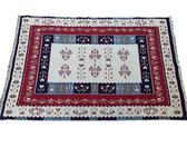 Tapis kilim en coton 200x300 - Motifs Basak - Tapis de salon kilim - Lavable en machine - S'utilise des deux côtés