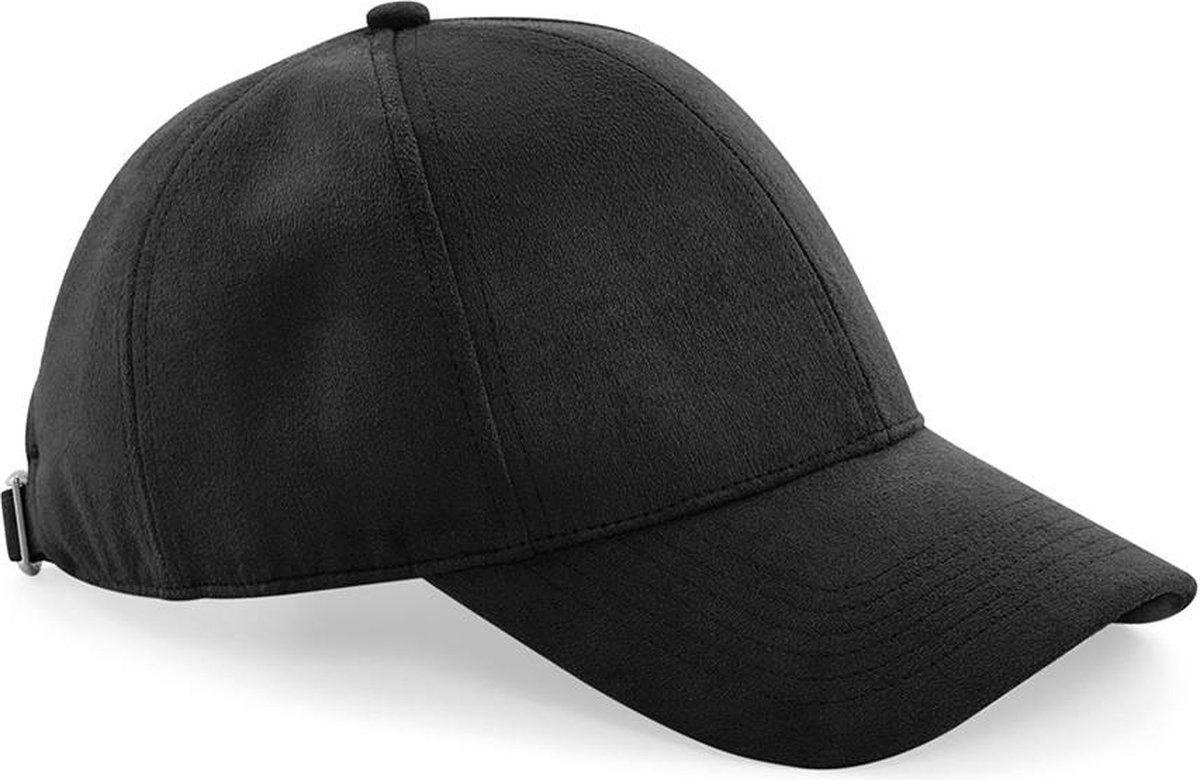 Suede Panel Cap ‘Beechfield’ Zwart One Size