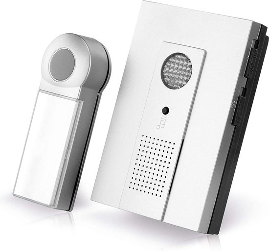 Deurbel, batterijloos, draadloze bel voor buiten, waterdicht IP55, draadloze set zonder batterij, 52 melodieën en 5-traps volume, 0 dB - 115 dB