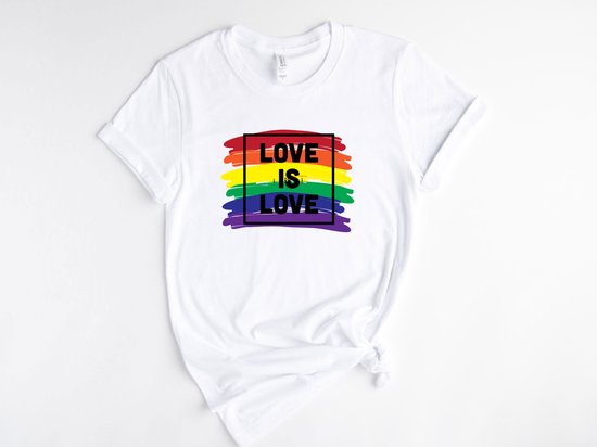 Lykke  LGBTQ Unisex T-shirt Lgbt Pride rainbow  t-shirt love is love t-shirt katoenen natuurlijke kleurstof dtg