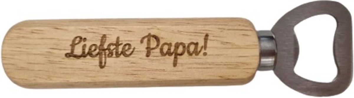 flesopener voor papa - Opener - hout 9 x 3 cm