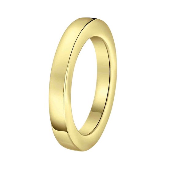 Lucardi - Dames Goldplated ring plat smal - Ring - Cadeau - Plated